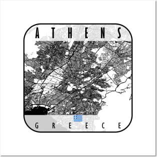 Athens Map Greece Posters and Art